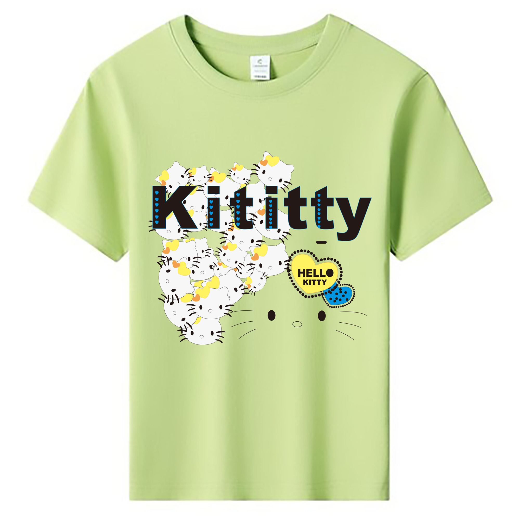 （画像用） Hello Kitty ハローキティ 綿100％キッズTシャツ（フロントプリント）